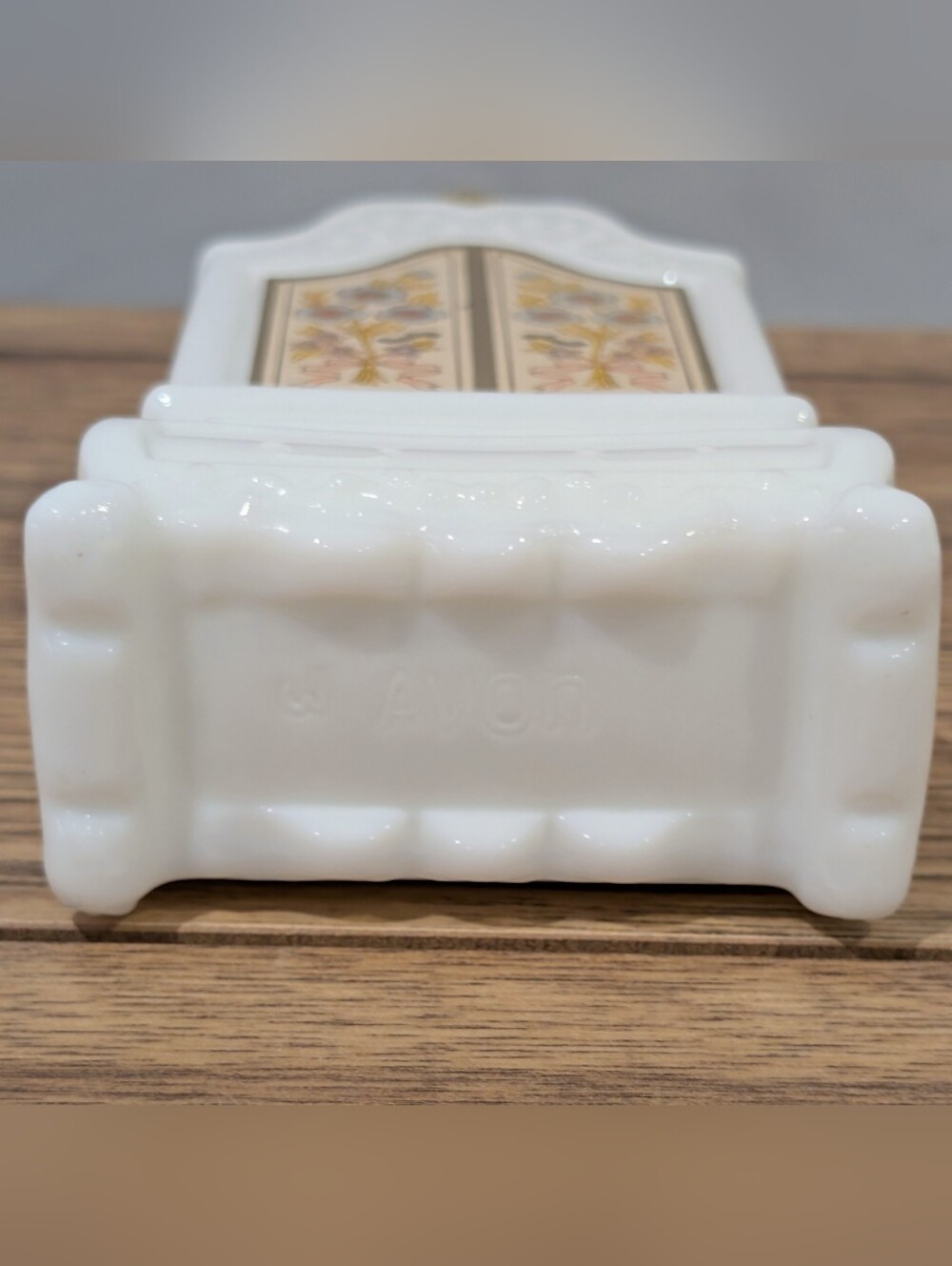 Vintage Milk Glass Armoire Decanter From Avon - Picture 3 of 3